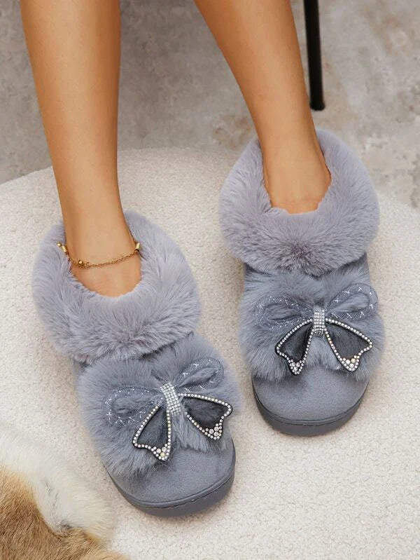 Pantufa Feminina De Velúdo Confortável Chinelos Casual