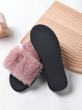 Pantufa Feminina De Velúdo Confortável Chinelos Casual