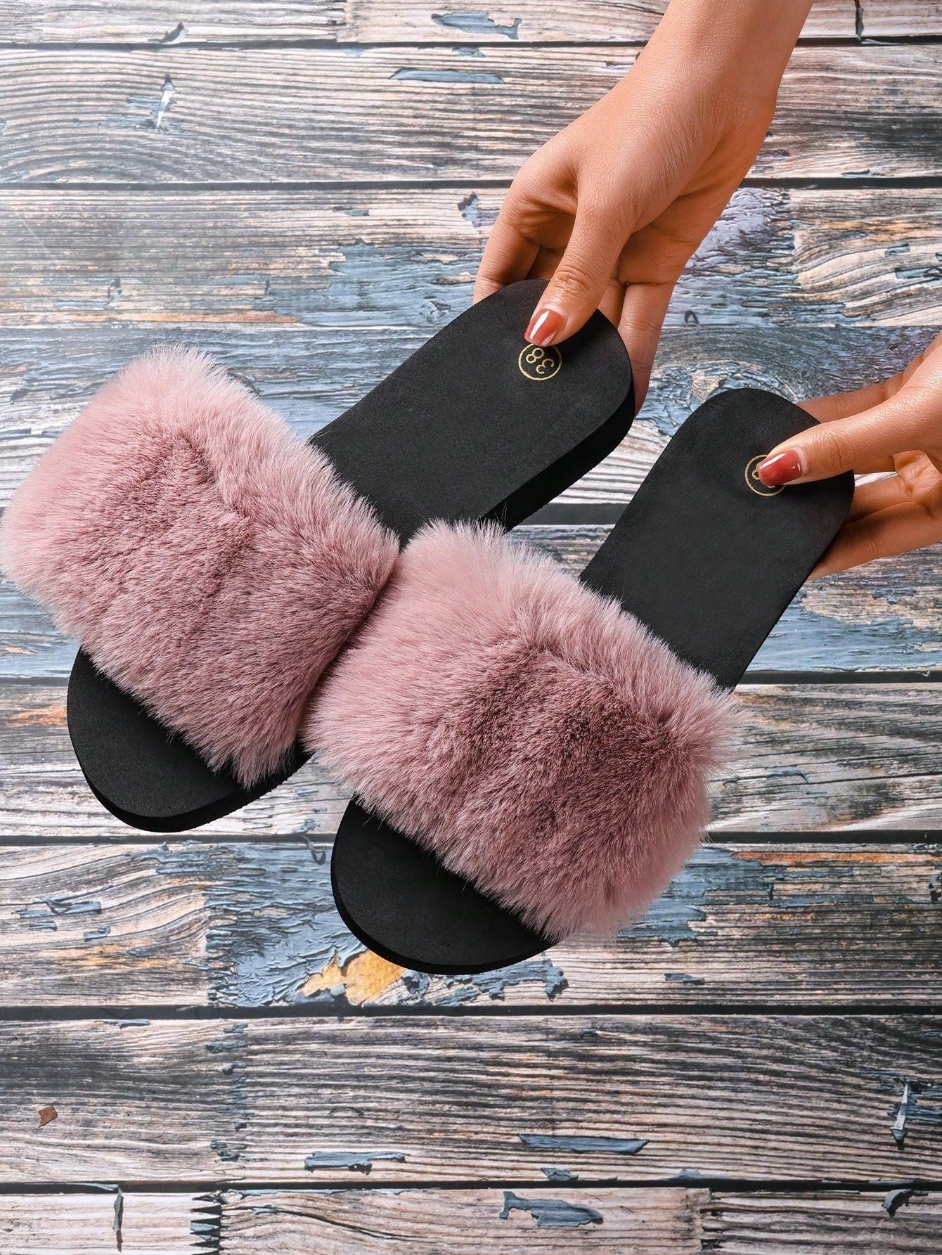 Pantufa Feminina De Velúdo Confortável Chinelos Casual