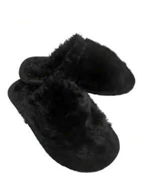 Pantufa De Pelúcia Unissex Preto Confortável Uso Domésticos