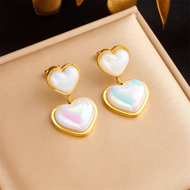 Brinco DOUBLE HEARTS CHARM