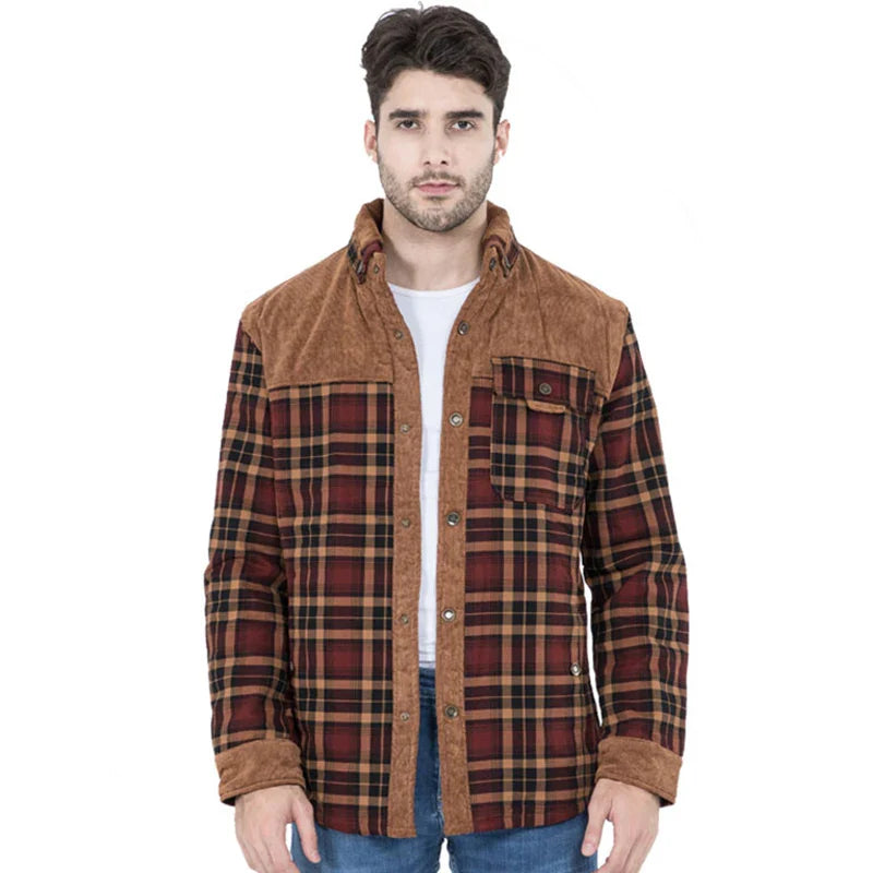 Jaqueta Masculina Xadrez Para Inverno com Forro de Lã - Promoção de Inverno Setembro