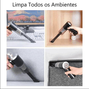 Aspirador Portátil Ultra Potente TopClean 3 em 1 Ideal para Casa e Carro - Promoção de Inverno Setembro