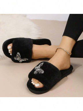 Pantufa Feminina De Velúdo Confortável Casual