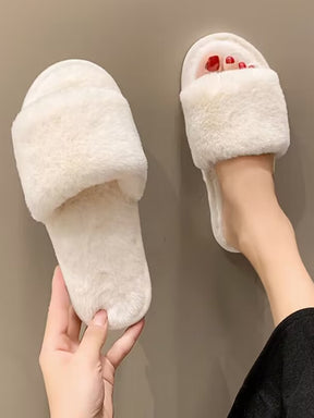 Pantufa Feminina De Lã Antiderrapante Chinelos Casual