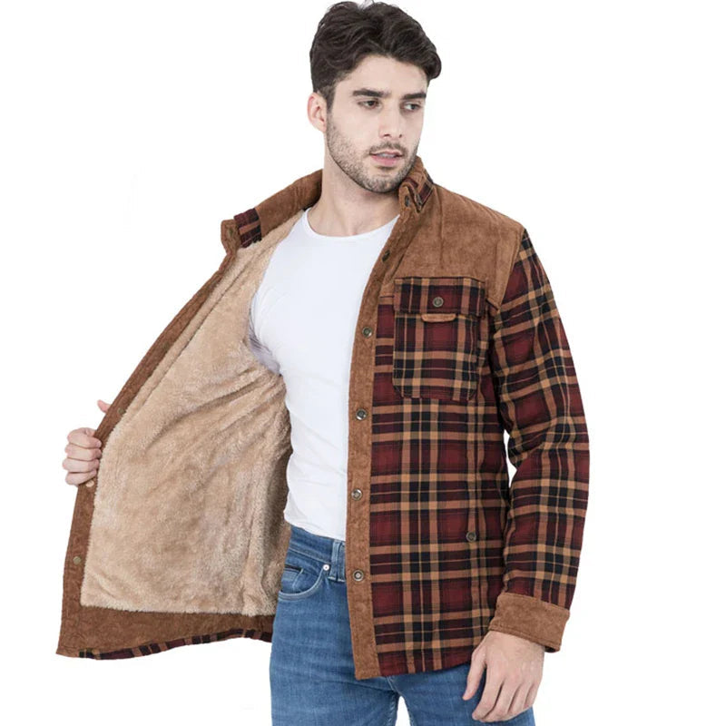 Jaqueta Masculina Xadrez Para Inverno com Forro de Lã - Promoção de Inverno Setembro