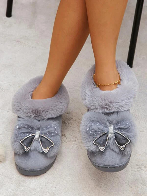 Pantufa Feminina De Velúdo Confortável Chinelos Casual