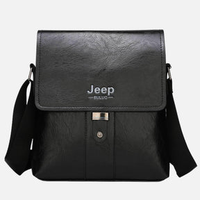 Bolsa JEEP-BULUO de Couro Bag Masculina com Fecho Metal